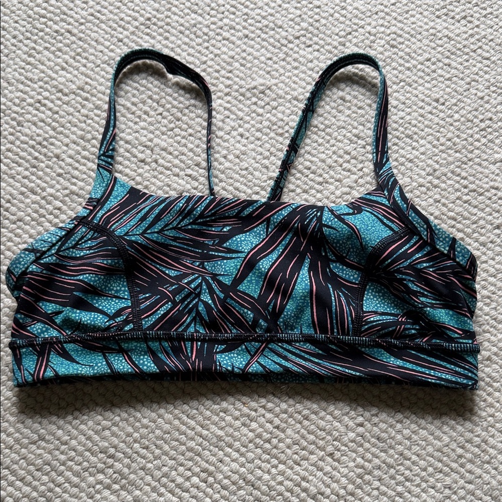 Lululemon Palm Leaf Sports Bra in Blue and Black
